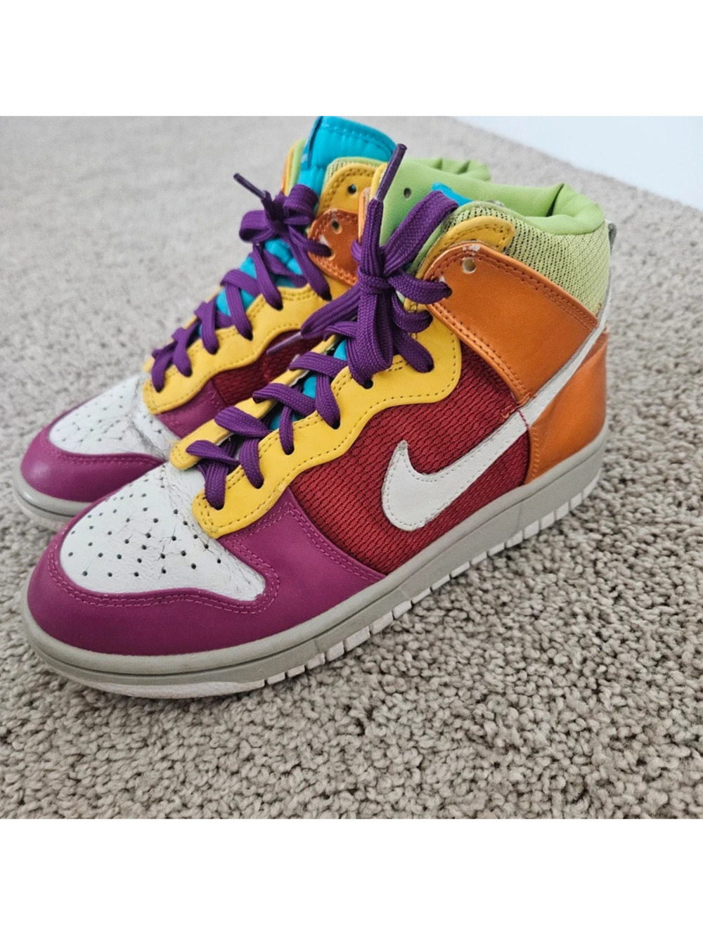 Nike Dunk High Premium Multi-Color 317814-111 Women’s Size 8 2009 Rare